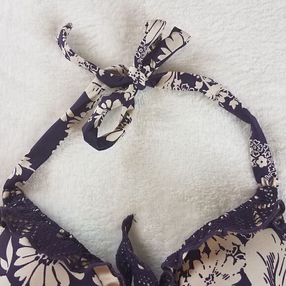 Becca by Rebecca Virtue Purple Floral Bikini Top - Picture 3 of 10